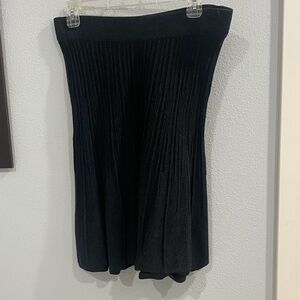 CAbi Charcoal A-Line Knit Ribbed Skirt